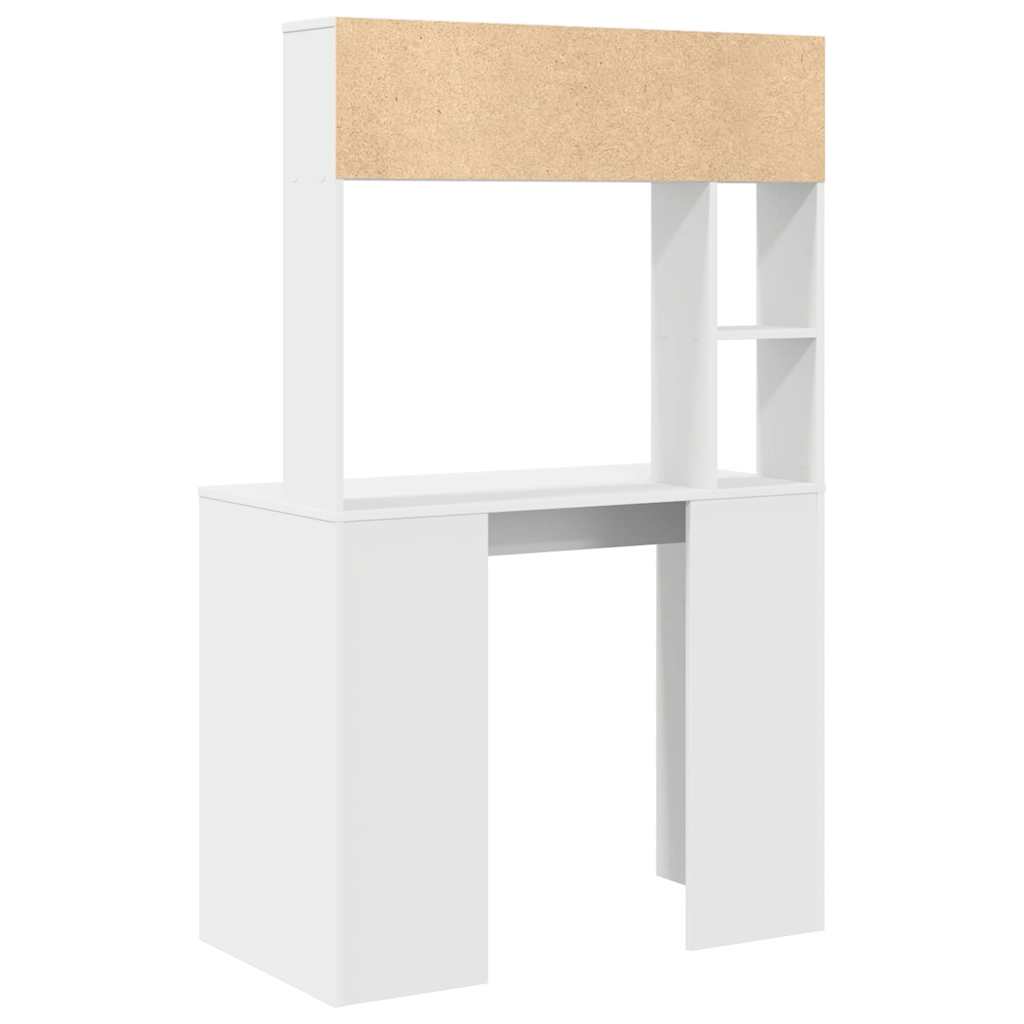 Schreibtisch mit Regal Weiß 91 x 50 x 149 cm Holzwerkstoff