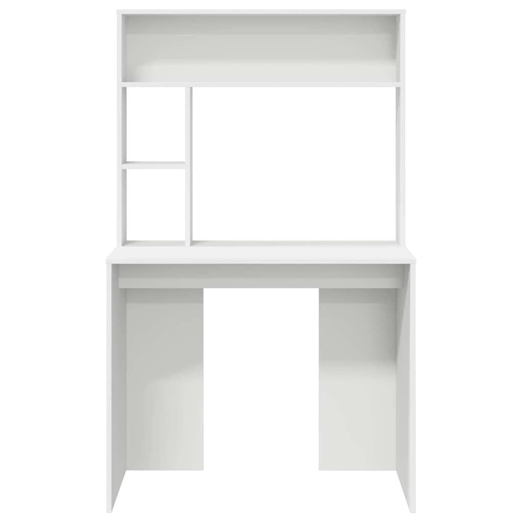 Schreibtisch mit Regal Weiß 91 x 50 x 149 cm Holzwerkstoff