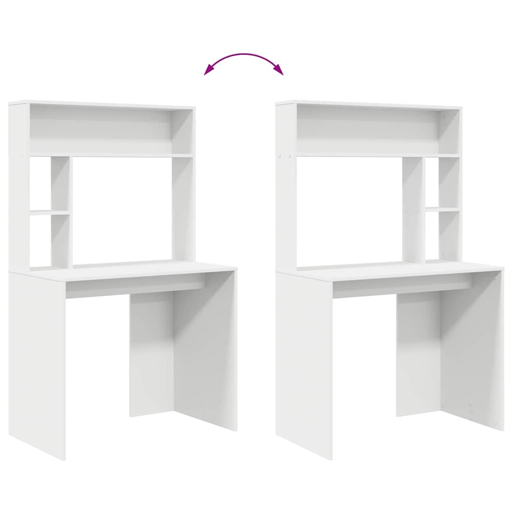 Schreibtisch mit Regal Weiß 91 x 50 x 149 cm Holzwerkstoff