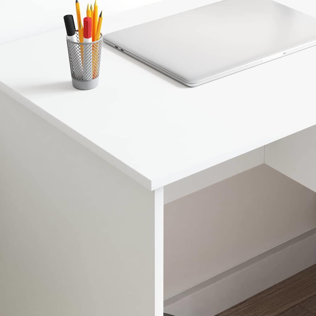Schreibtisch mit Regal Weiß 90 x 49,5 x 75 cm Holzwerkstoff