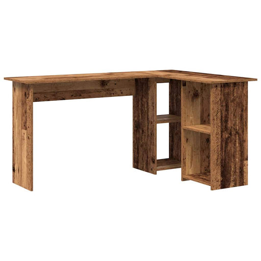 Schreibtisch mit Regal Altholz 142 x 102 x 73 cm Holzwerkstoff