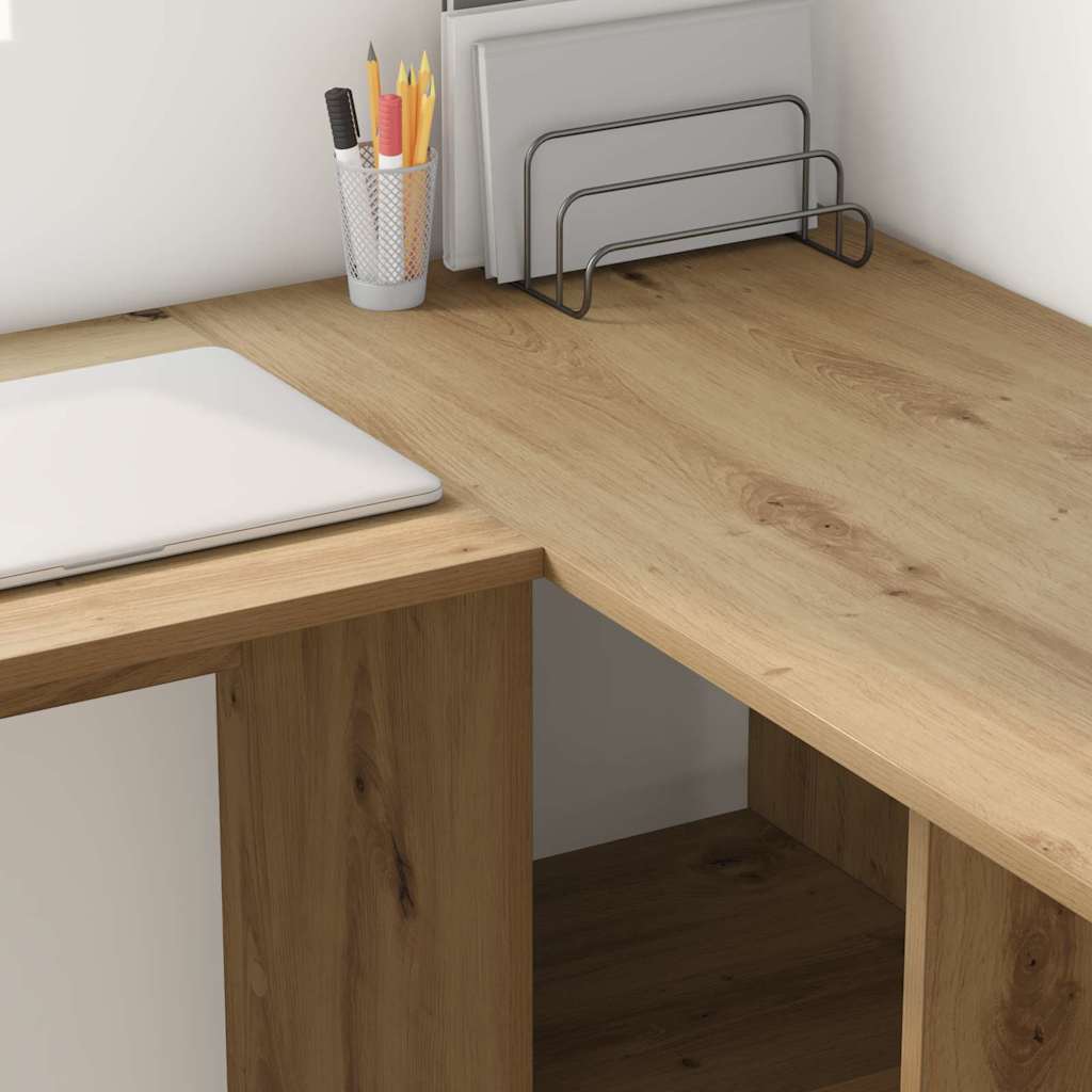 Schreibtisch Eiche handwerklich 142 x 102 x 73 cm Holzwerkstoff