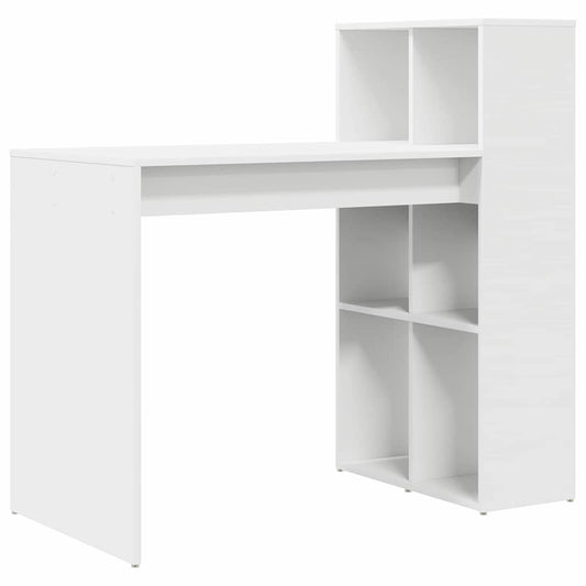 Schreibtisch mit Regal Weiß 108 x 55 x 103.5 cm Holzwerkstoff