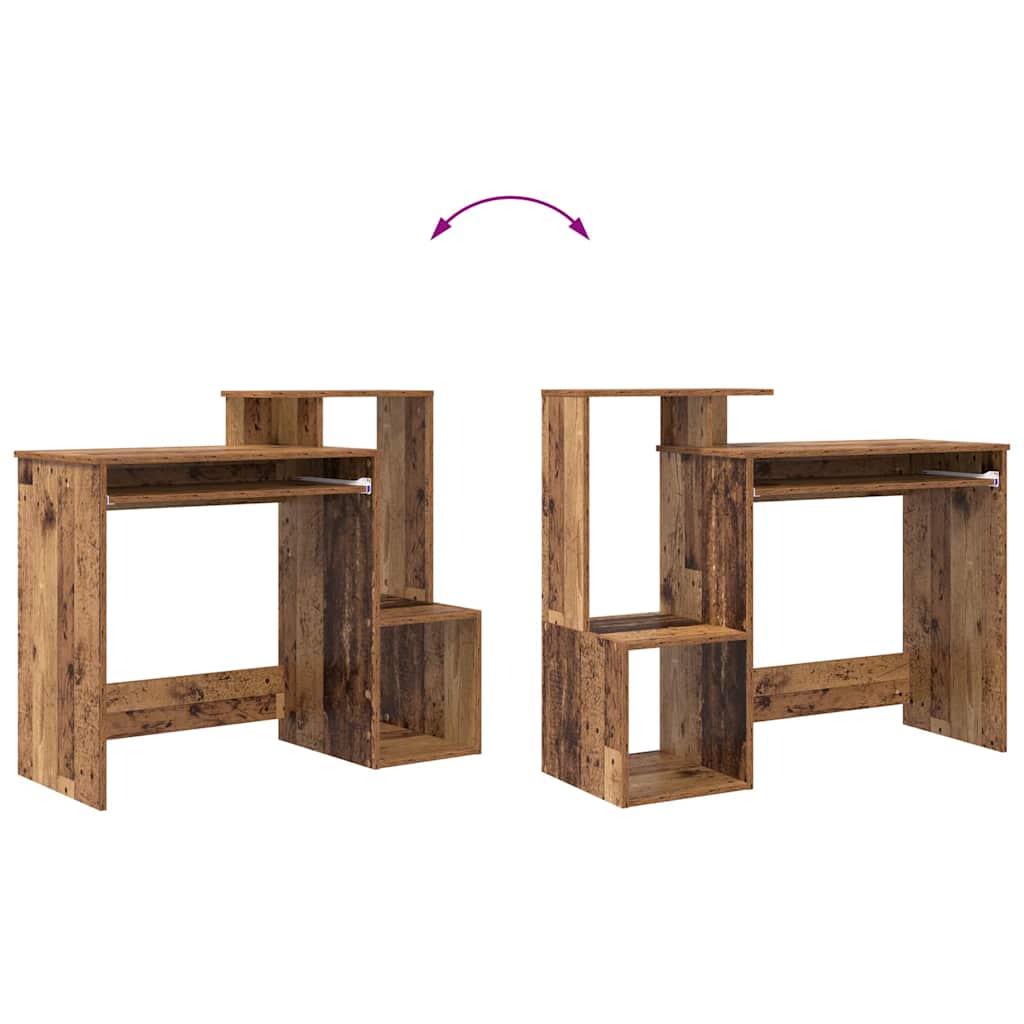 Schreibtisch mit Regal Altholz 106 x 41 x 88.5 cm Holzwerkstoff