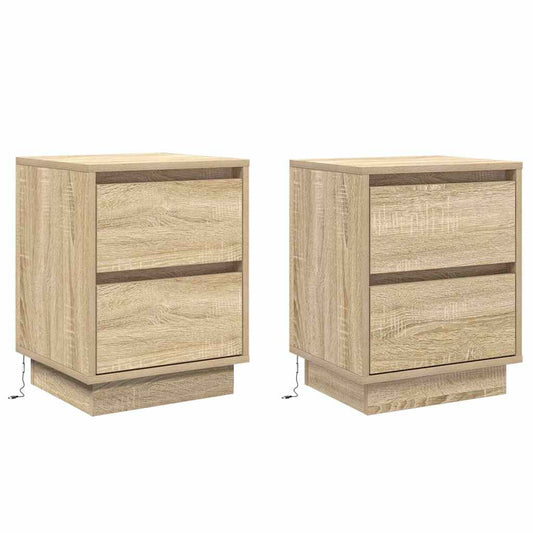 Nachttisch 2 pcs Sonoma-Eiche 39 x 34,5 x 50 cm Holzwerkstoff
