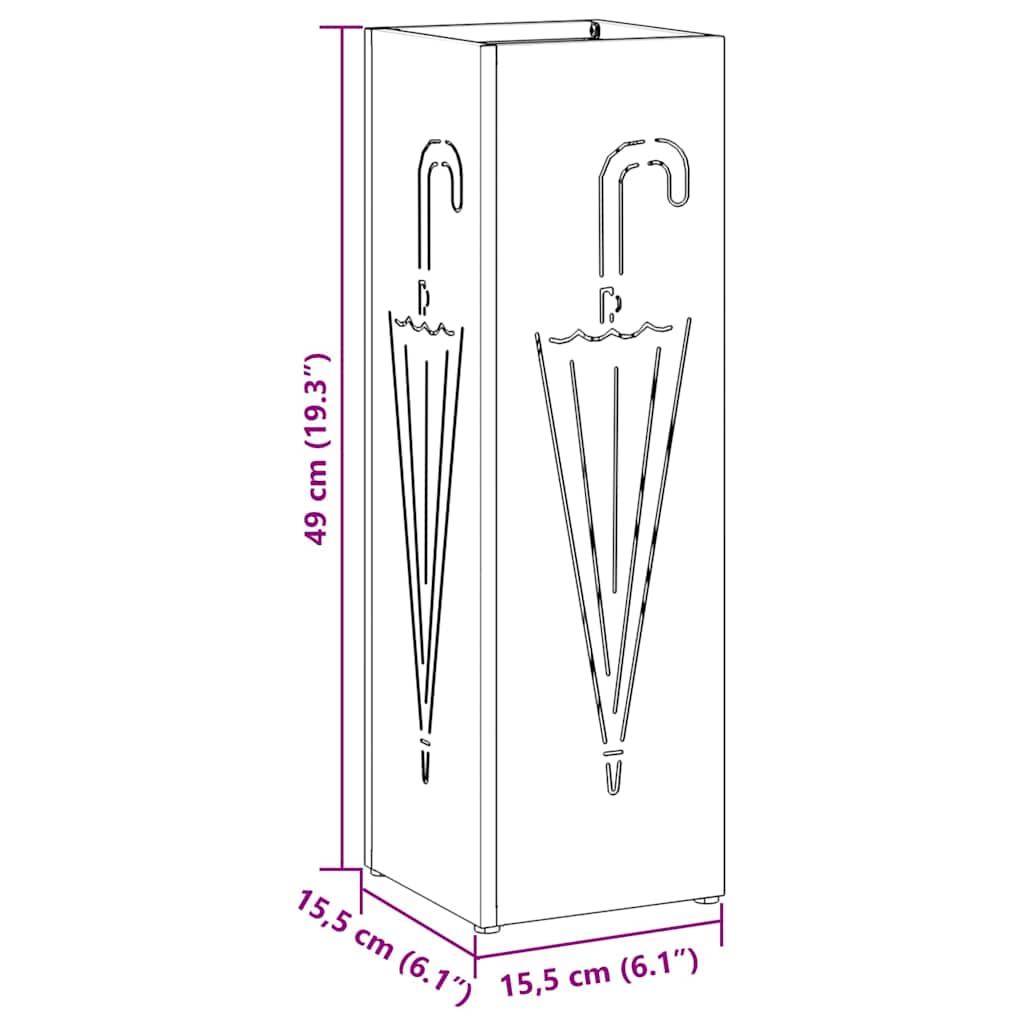 Sonnenschirmhalter Schwarz 15,5 x 15,5 x 49 cm Metall