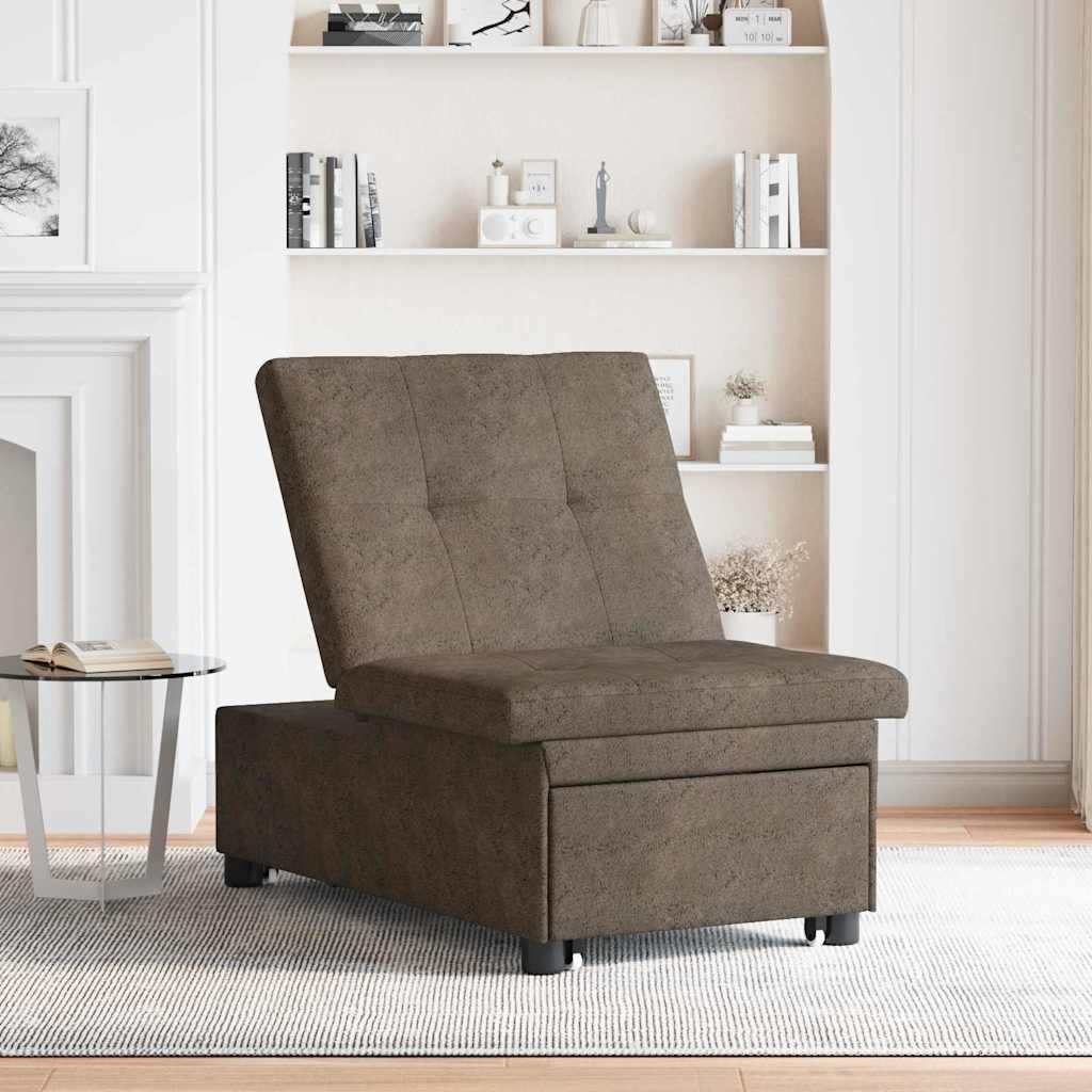 Schlafsofa Dunkelgrau 67 x 194 x 38 cm Faux Wildleder