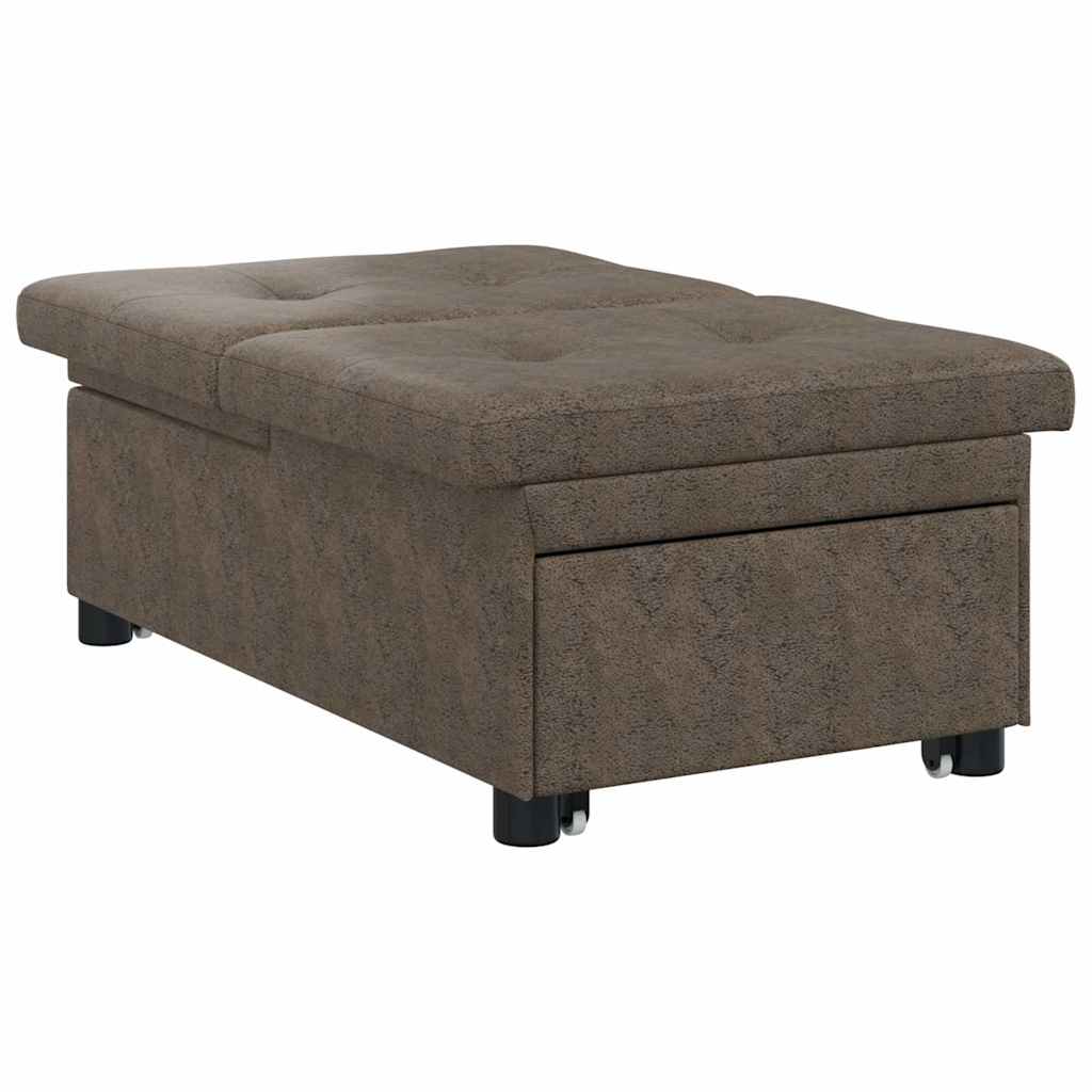 Schlafsofa Dunkelgrau 67 x 194 x 38 cm Faux Wildleder