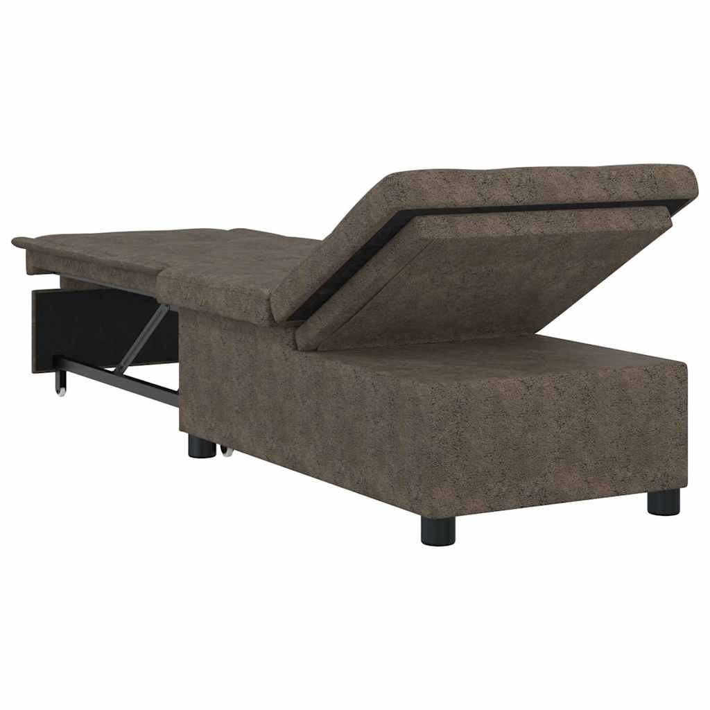 Schlafsofa Dunkelgrau 67 x 194 x 38 cm Faux Wildleder