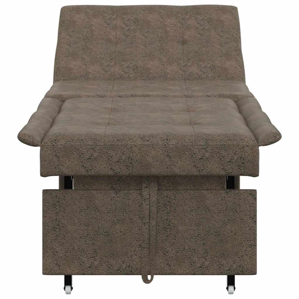 Schlafsofa Dunkelgrau 67 x 194 x 38 cm Faux Wildleder