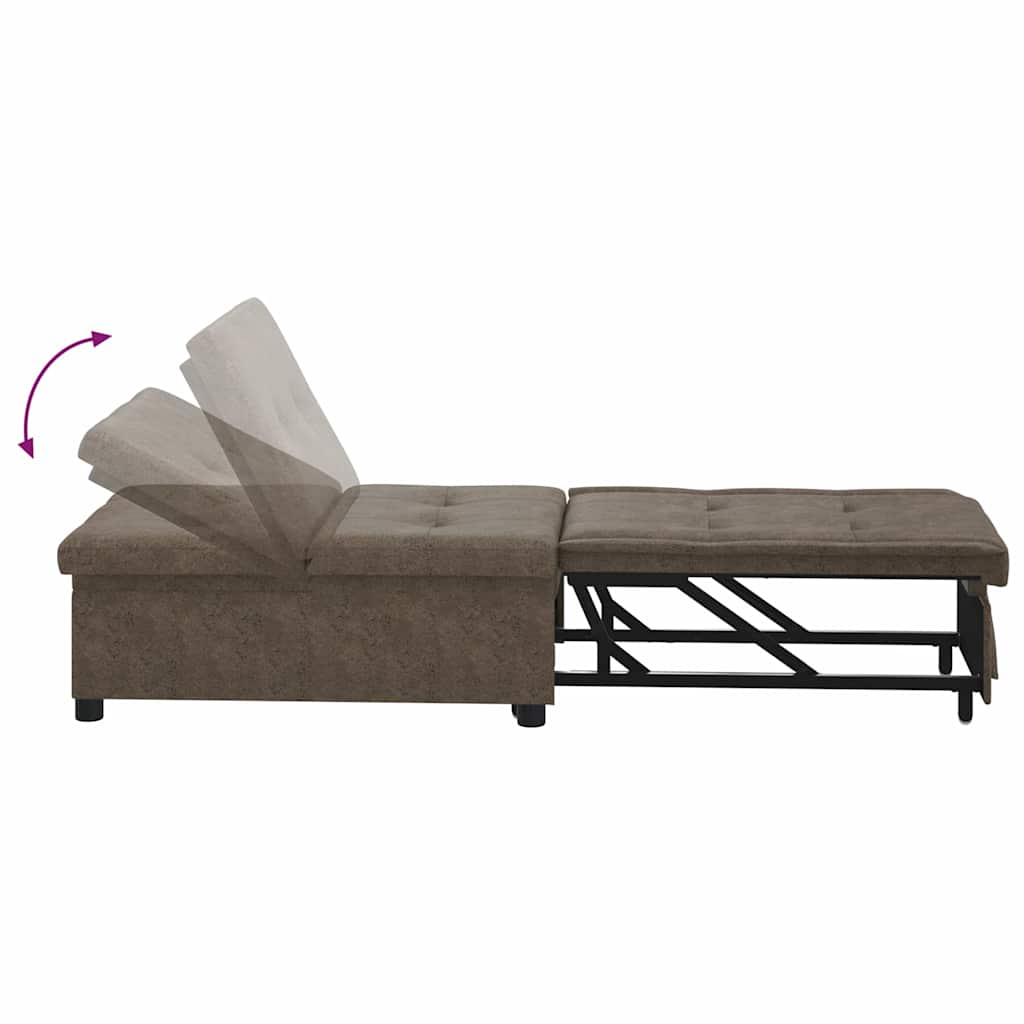 Schlafsofa Dunkelgrau 67 x 194 x 38 cm Faux Wildleder