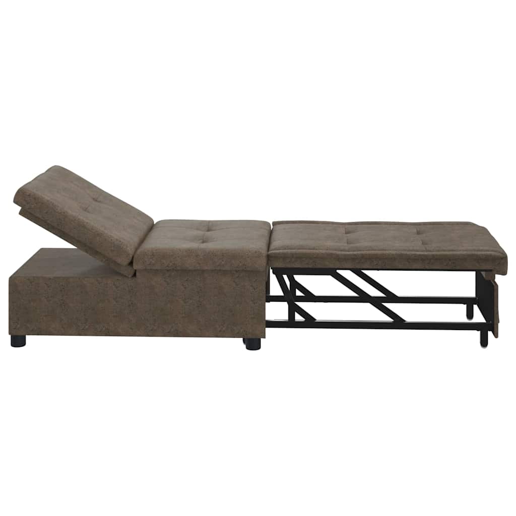 Schlafsofa Dunkelgrau 67 x 194 x 38 cm Faux Wildleder