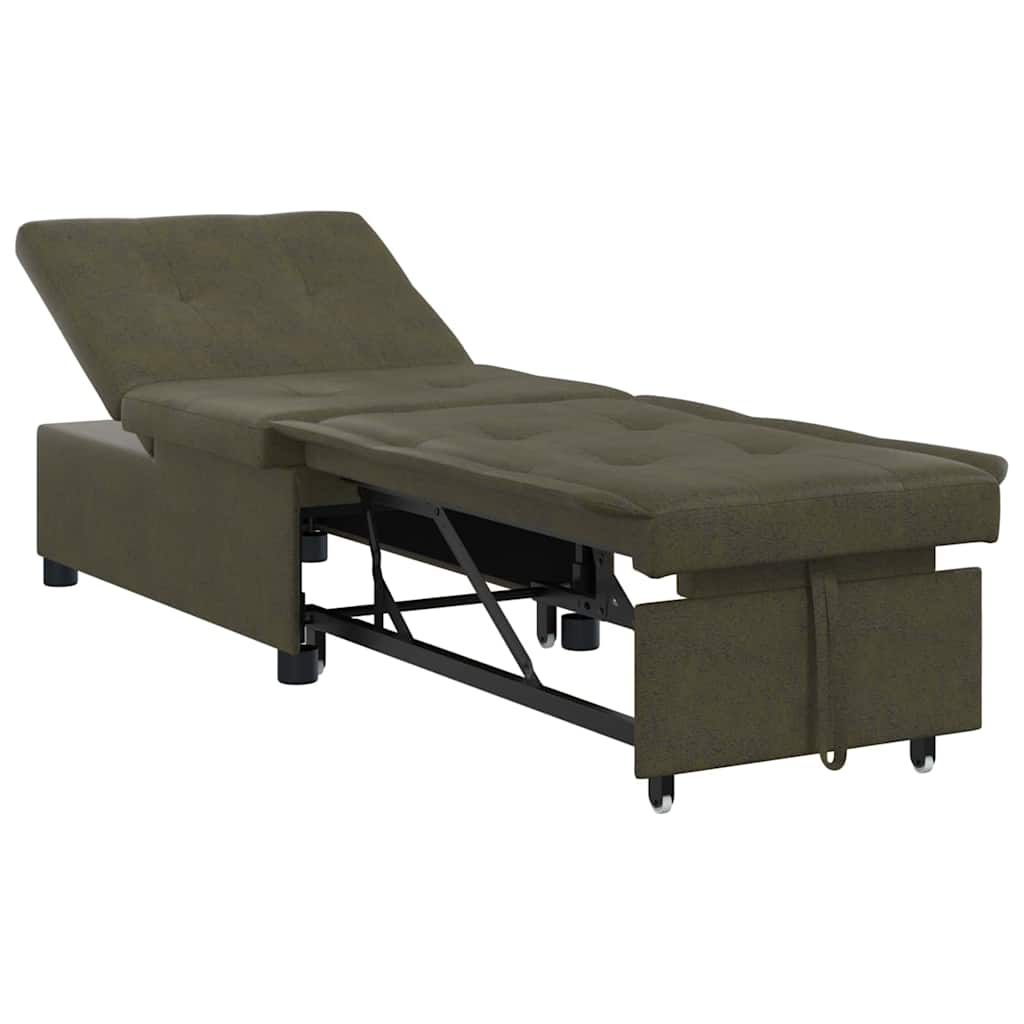 Schlafsofa Armeegrün 67 x 194 x 38 cm Faux Wildleder