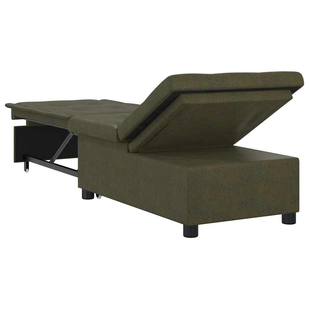 Schlafsofa Armeegrün 67 x 194 x 38 cm Faux Wildleder