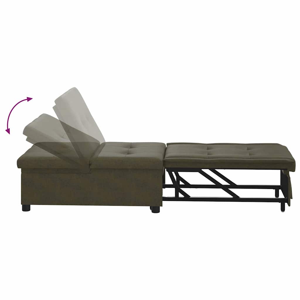 Schlafsofa Armeegrün 67 x 194 x 38 cm Faux Wildleder