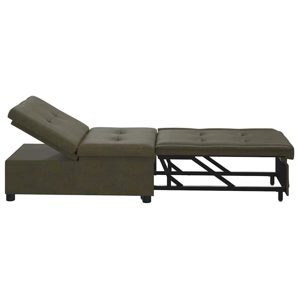 Schlafsofa Armeegrün 67 x 194 x 38 cm Faux Wildleder