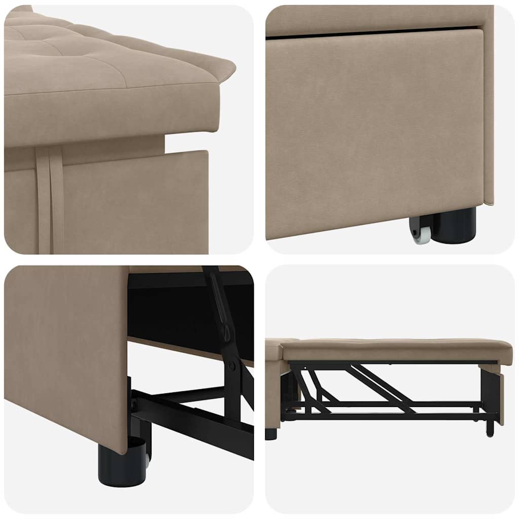 Schlafsofa mit Kissen Taupe 67 x 194 x 82 cm Sperrholz