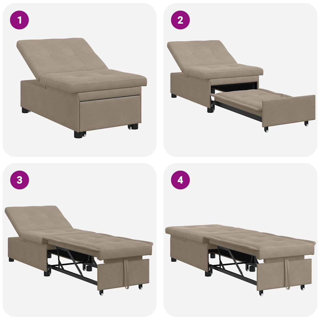 Schlafsofa mit Kissen Taupe 67 x 194 x 82 cm Sperrholz