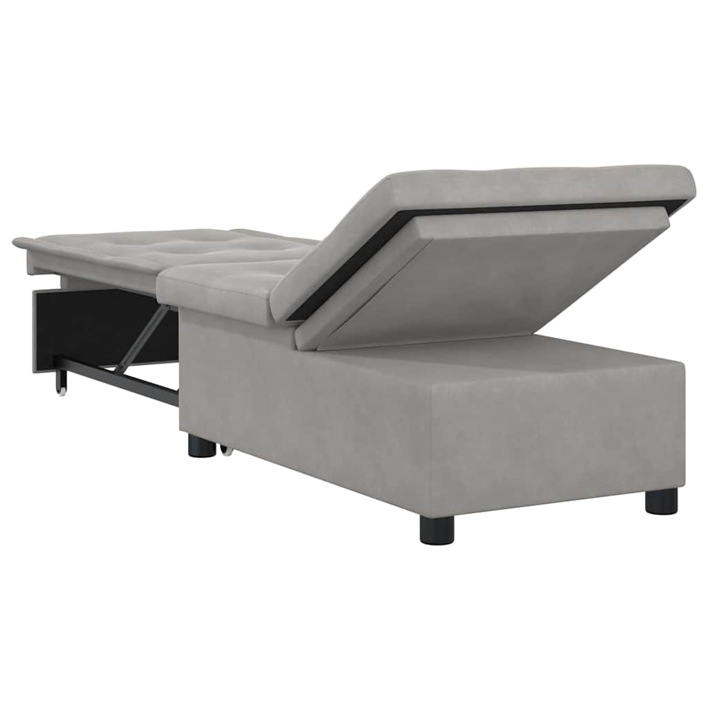 Schlafsofa mit Kissen Hellgrau 67 x 194 x 82 cm Mikrofaserstoff