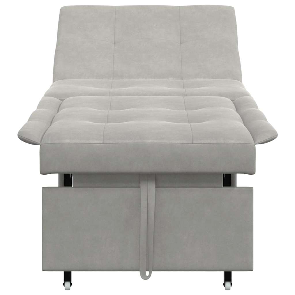 Schlafsofa mit Kissen Hellgrau 67 x 194 x 82 cm Mikrofaserstoff