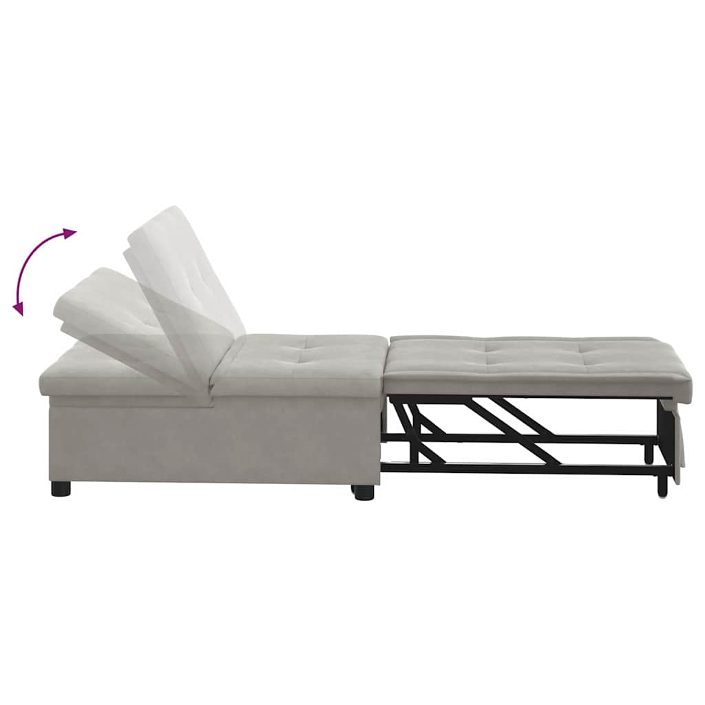 Schlafsofa mit Kissen Hellgrau 67 x 194 x 82 cm Mikrofaserstoff