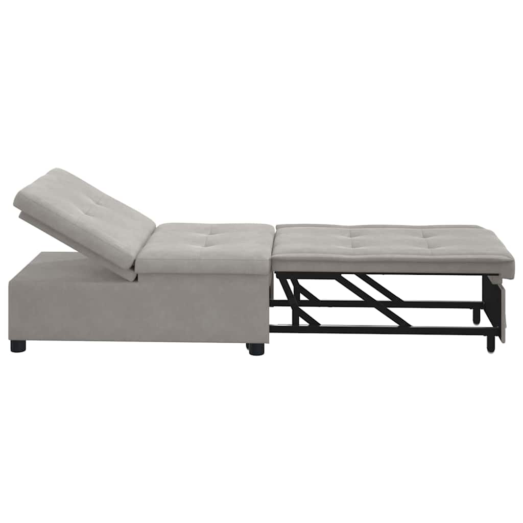 Schlafsofa mit Kissen Hellgrau 67 x 194 x 82 cm Mikrofaserstoff