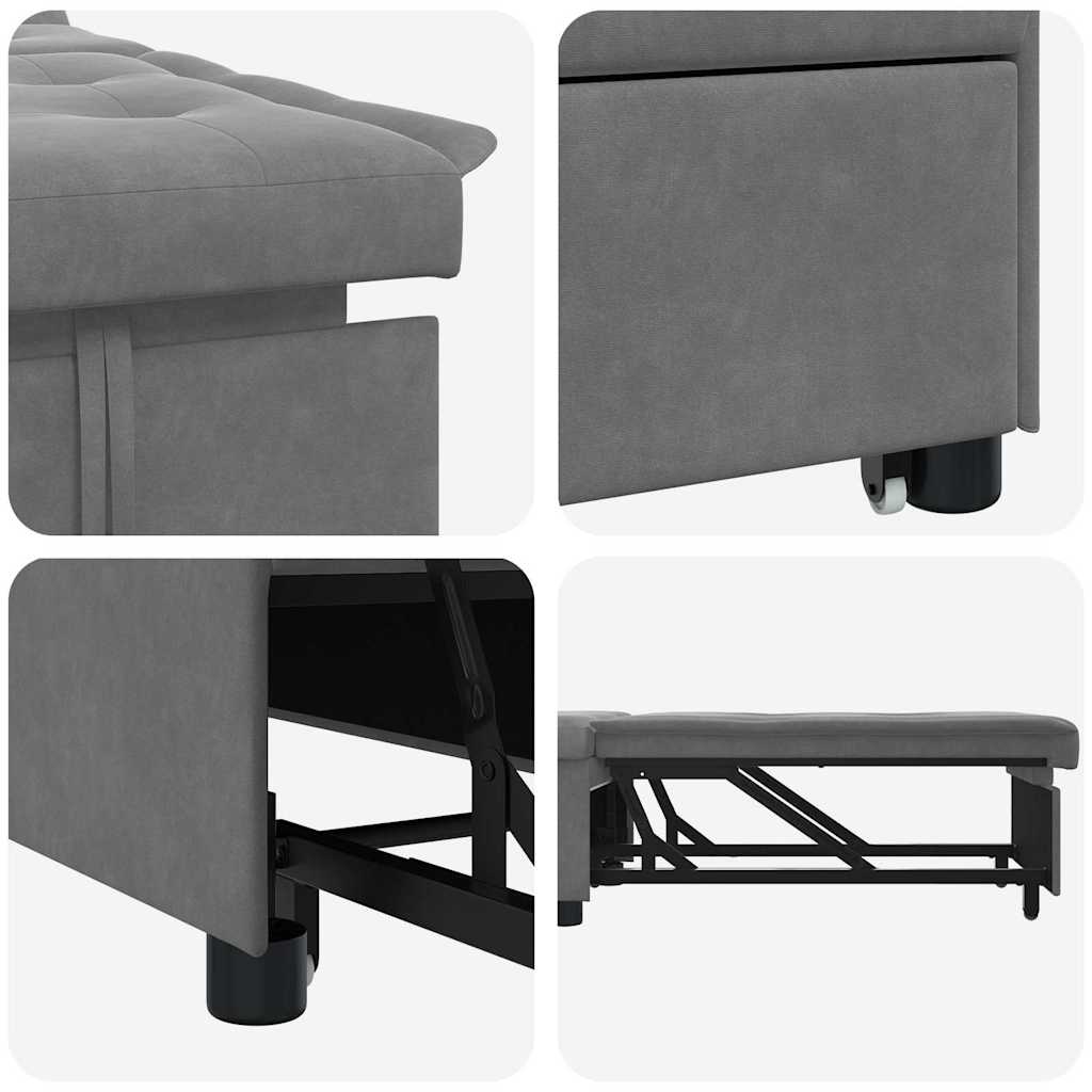Schlafsofa Dunkelgrau 67 x 194 x 82 cm