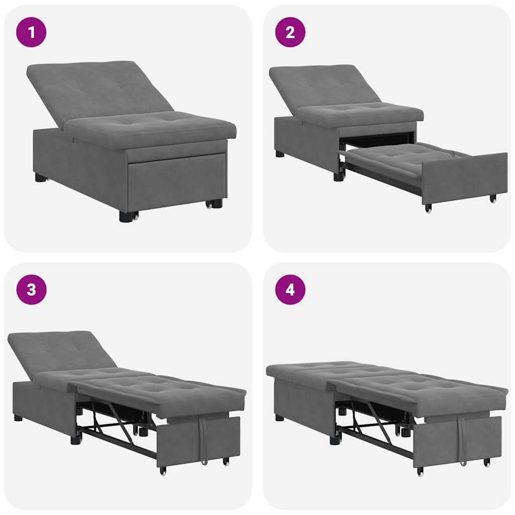 Schlafsofa Dunkelgrau 67 x 194 x 82 cm