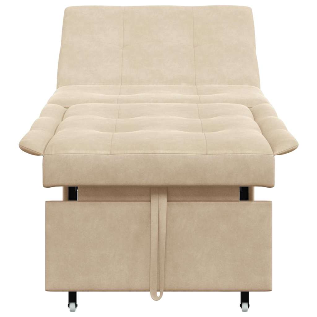 Schlafsofa mit Kissen Creme 67 x 194 x 82 cm Mikrofaserstoff