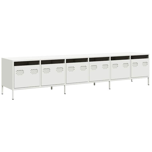 TV-Schrank Weiß 202x39x43,5 cm Kaltgewalzter Stahl