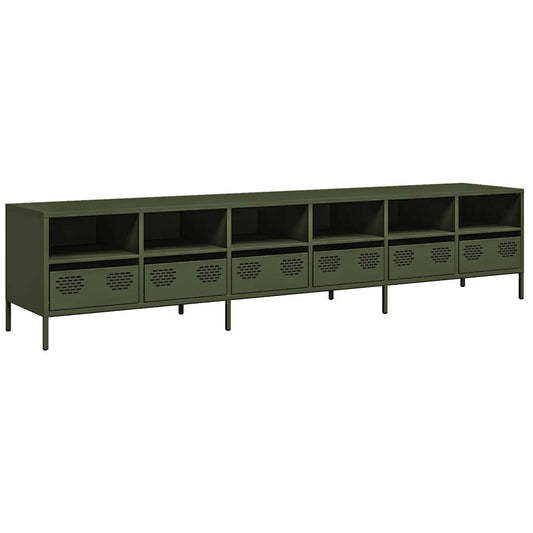 TV-Schrank Olivgrün 202x39x43,5 cm Kaltgewalzter Stahl