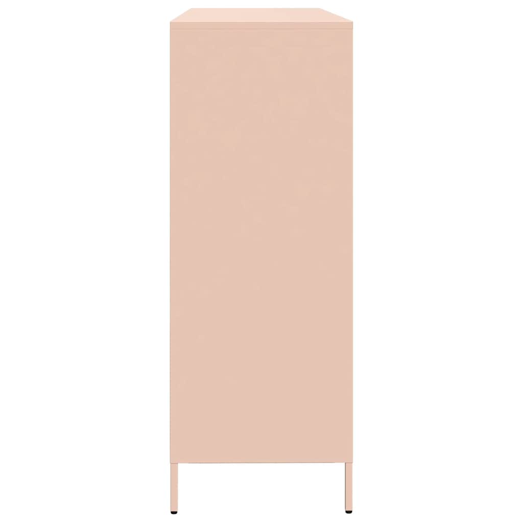 Sideboard Rosa 135x39x103,5 cm Kaltgewalzter Stahl