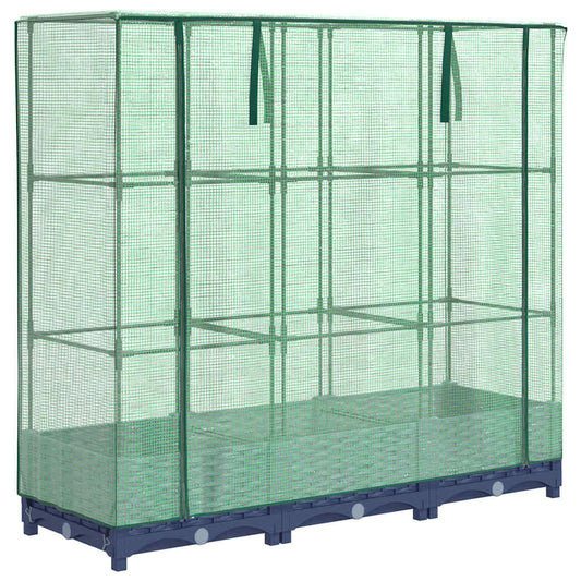 Hochbeet mit Gewächshausabdeckung Rattanoptik 120x40x123 cm