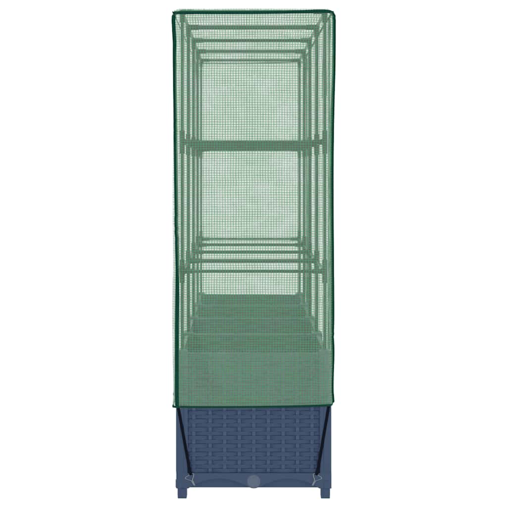 Hochbeet mit Gewächshaus-Aufsatz Rattan-Optik 160x40x138 cm