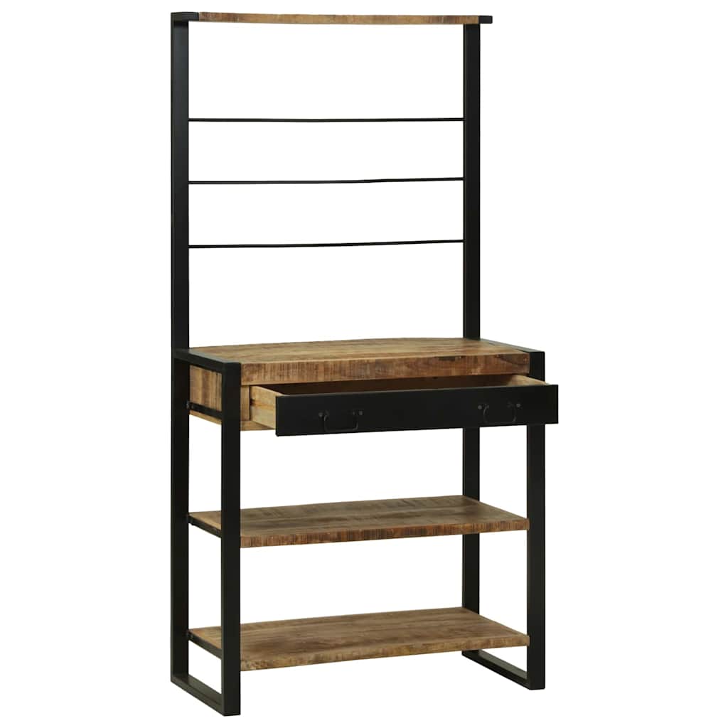 Küchenregal Braun 80 x 40 x 160 cm Massivholz Mango