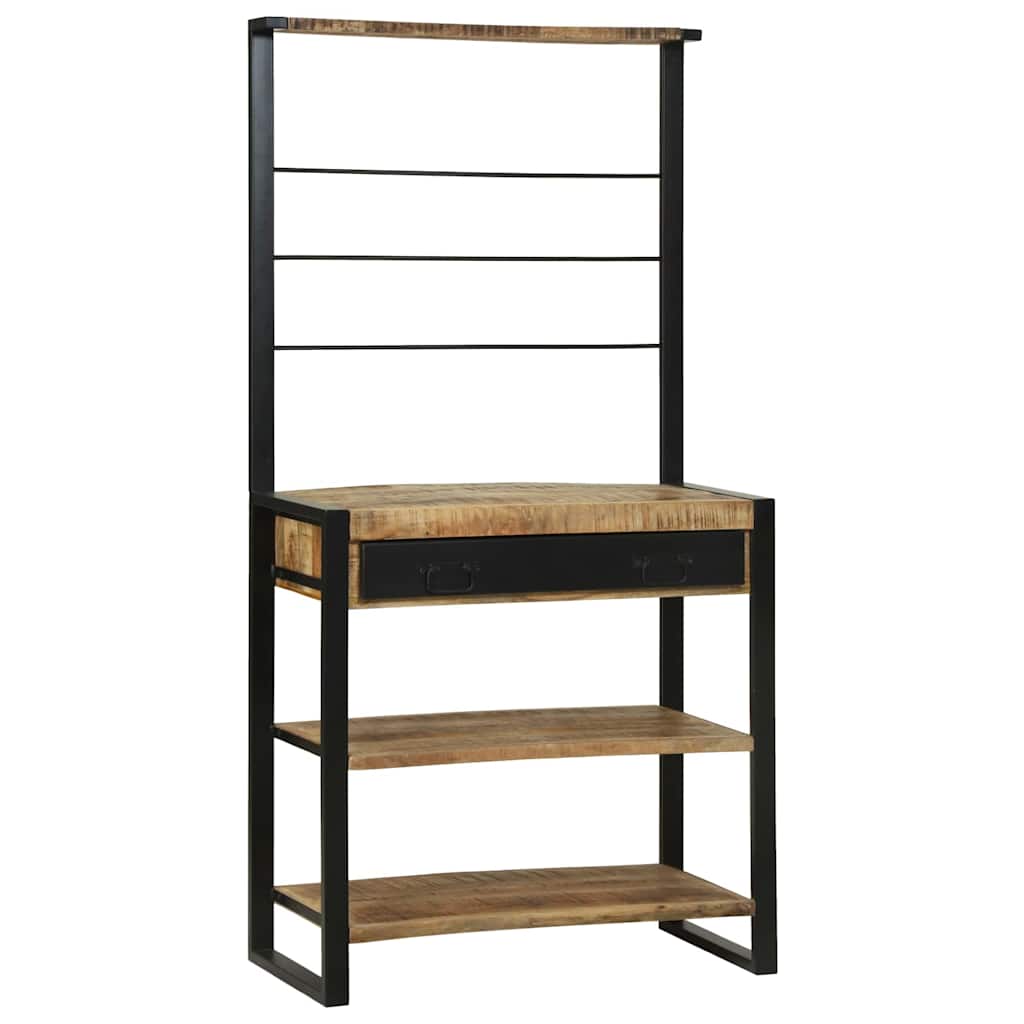 Küchenregal Braun 80 x 40 x 160 cm Massivholz Mango