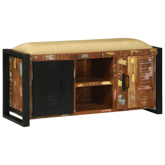 Bankschrank Mehrfarbig 100 x 35 x 50 cm Massivholz Altholz