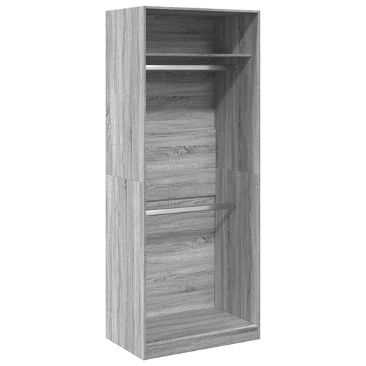Kleiderschrank Grau Sonoma 80x50x200 cm Holzwerkstoff