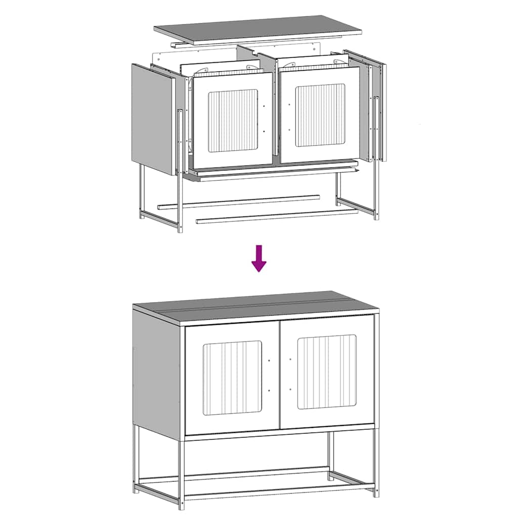 TV-Schrank Schwarz 68x39x60,5 cm Kaltgewalzter Stahl
