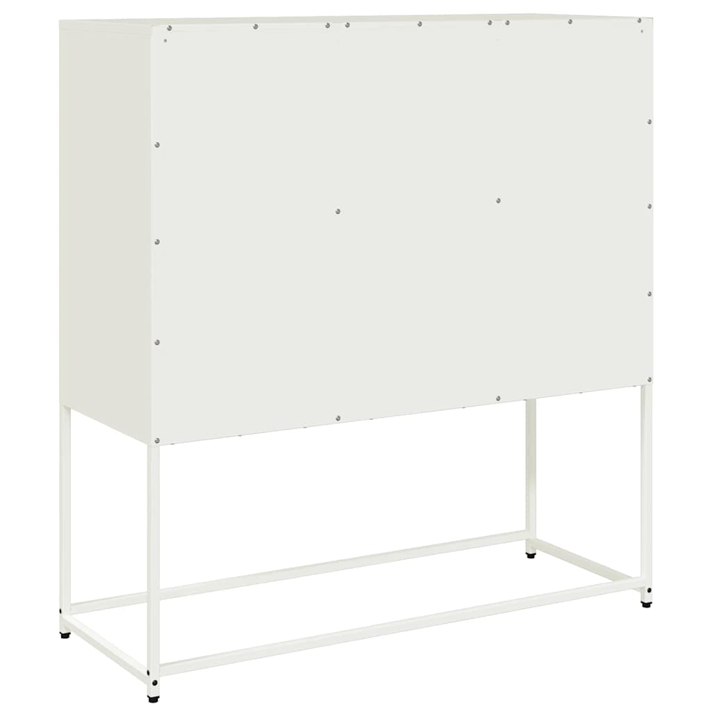 Sideboard Weiß 100,5x39x107 cm Kaltgewalzter Stahl