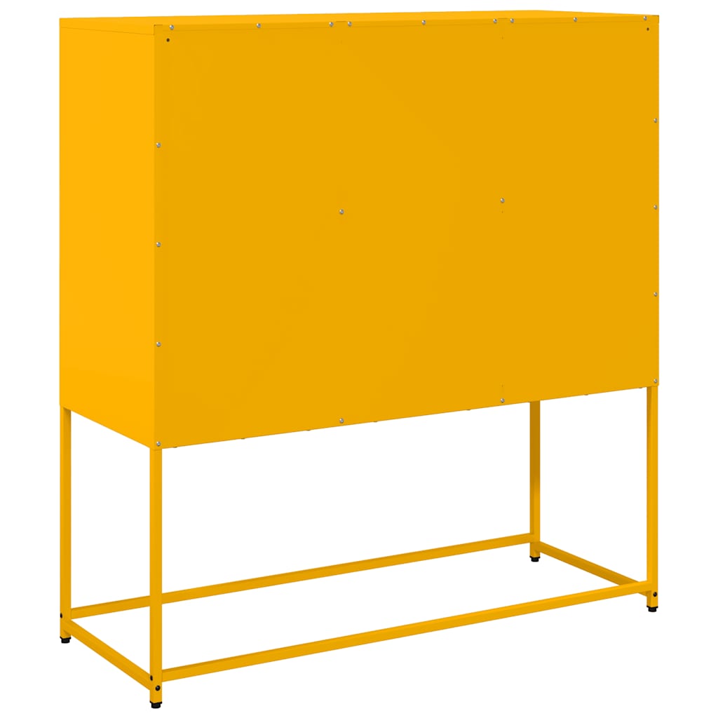 Sideboard Senfgelb 100,5x39x107 cm Kaltgewalzter Stahl
