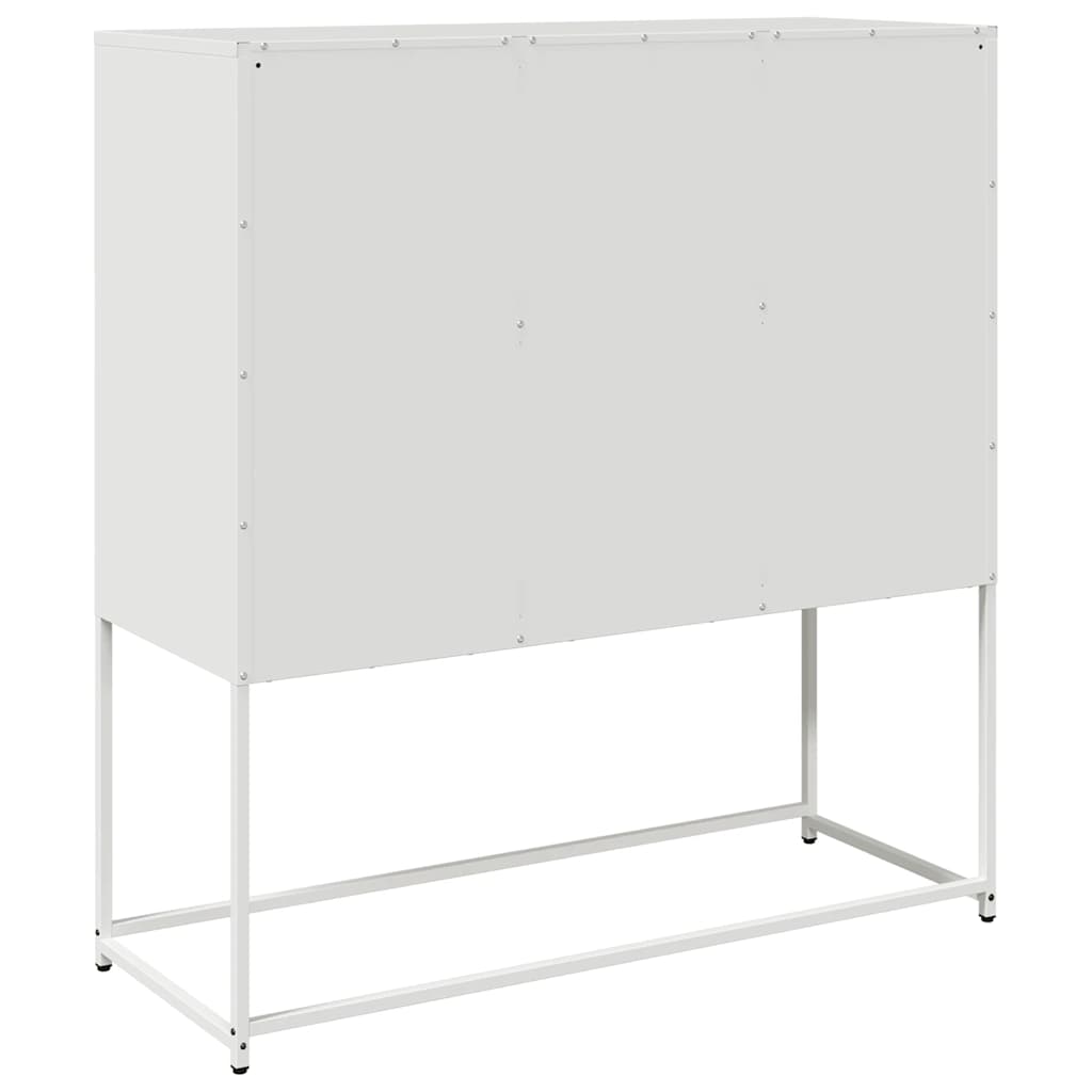 Sideboard Weiß 100,5x39x107 cm Kaltgewalzter Stahl