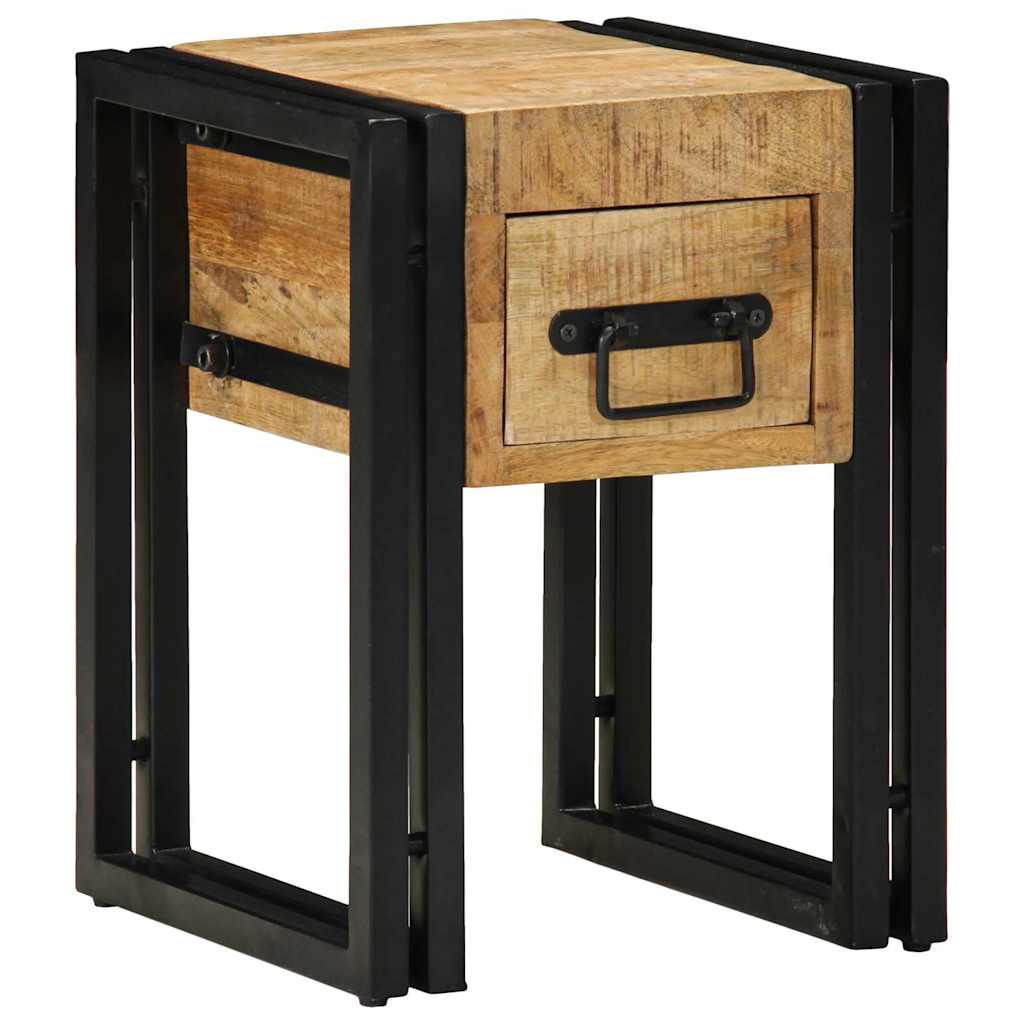 Beistelltisch 30 x 30 x 40 cm Massives Mango Holz und Metall