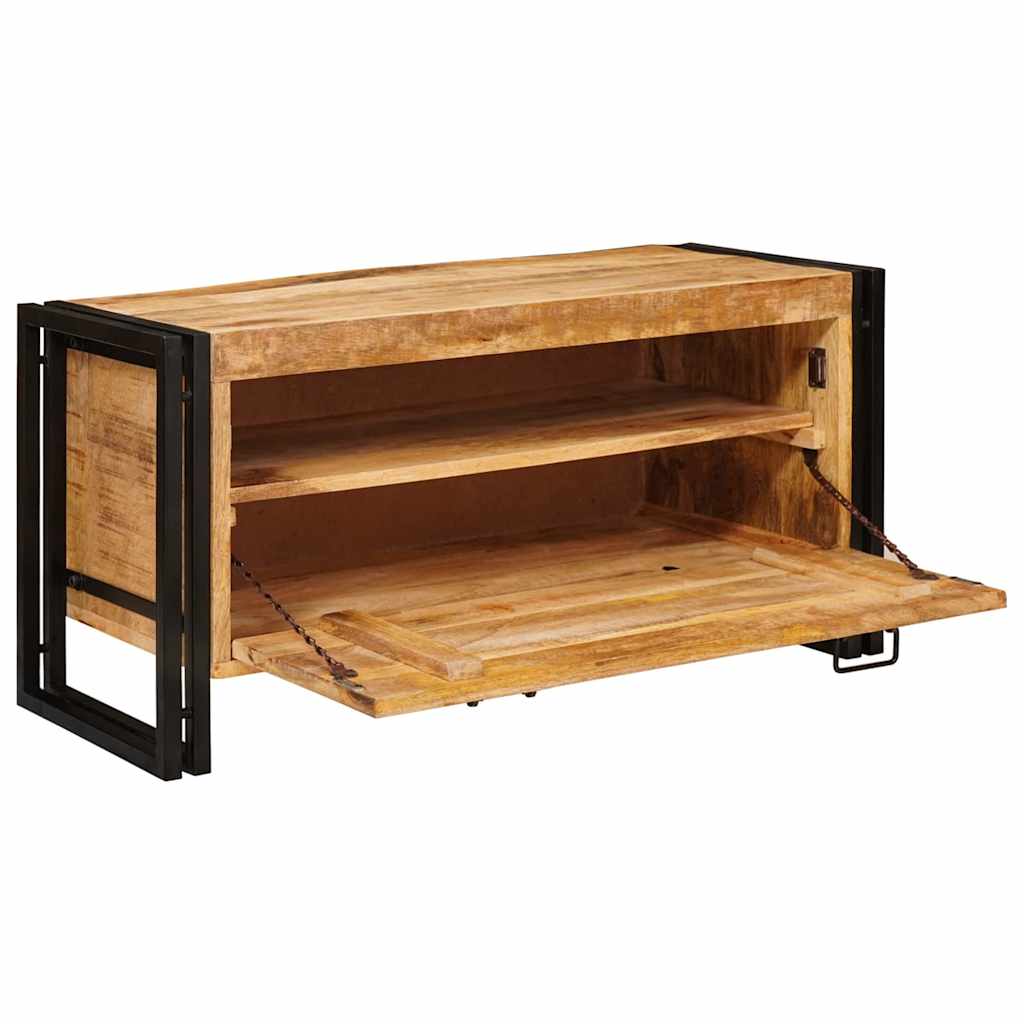 Schuhschrank mit Regal Braun 90 x 38 x 45 cm Massivholz Mango