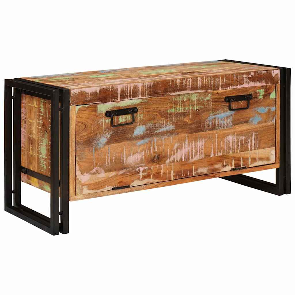 Schuhschrank mit Regal Braun 90 x 38 x 45 cm Massives Altholz