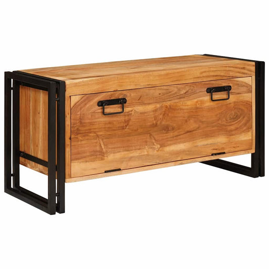 Schuhschrank mit Regal Braun 90 x 38 x 45 cm Massivholz Akazie