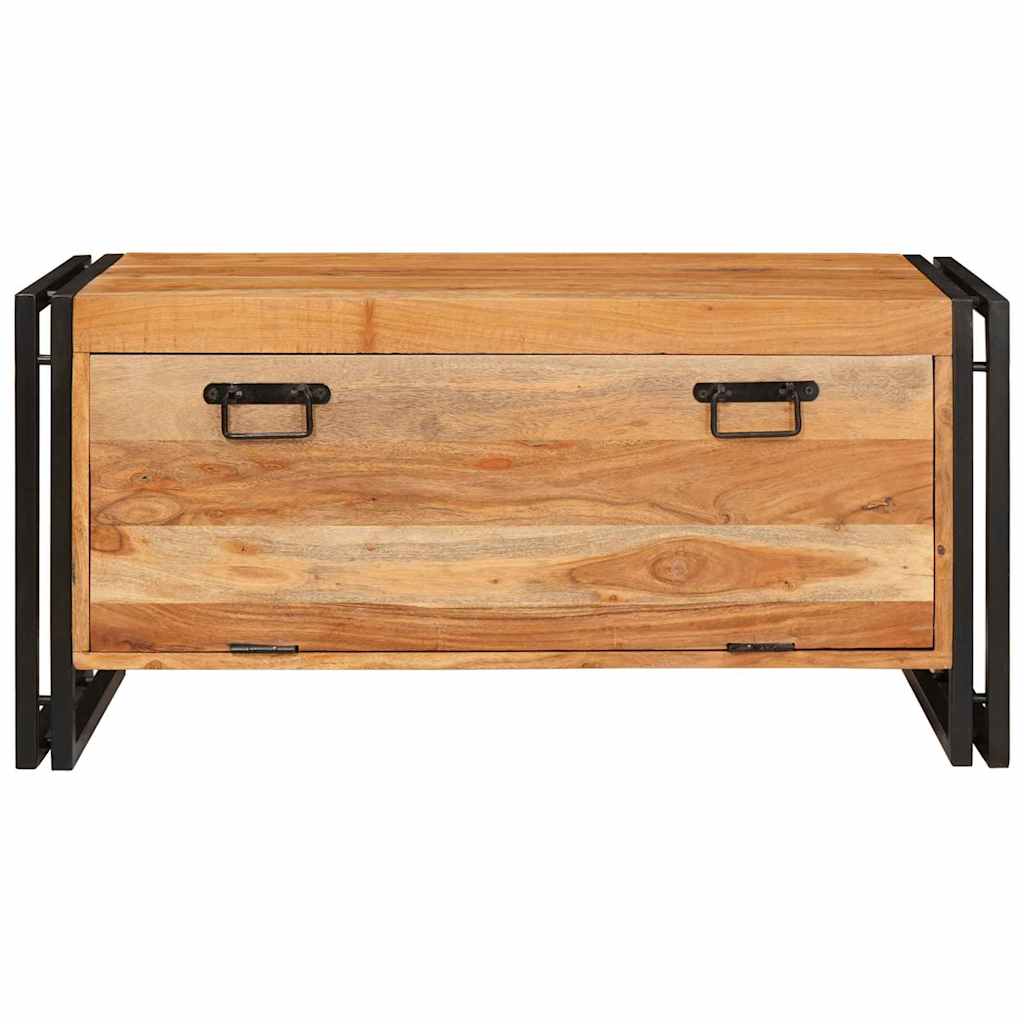 Schuhschrank mit Regal Braun 90 x 38 x 45 cm Massivholz Akazie