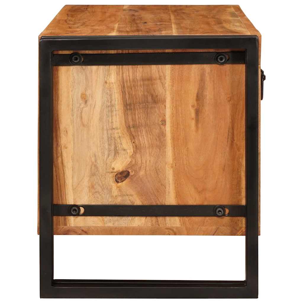 Schuhschrank mit Regal Braun 90 x 38 x 45 cm Massivholz Akazie
