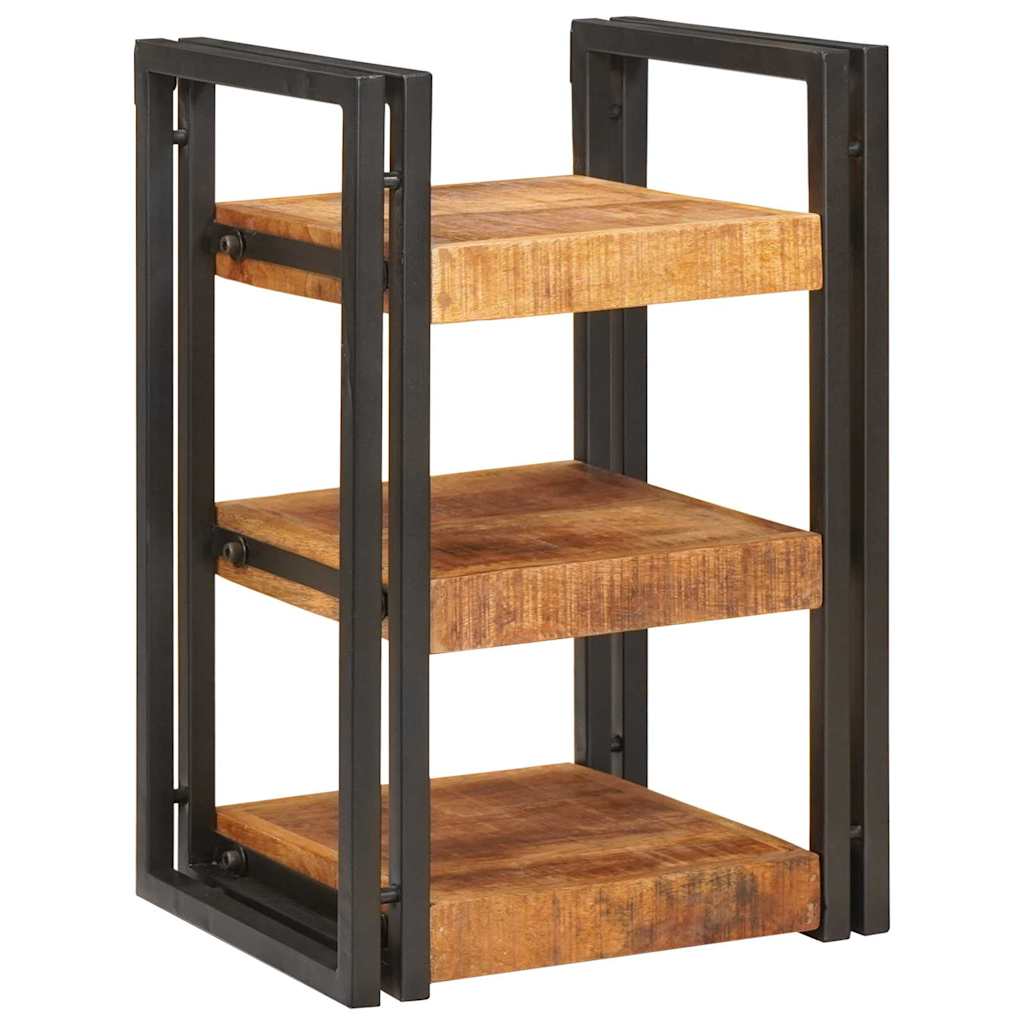 Nachttisch 2 pcs Braun und Schwarz Massives Mango-Holz