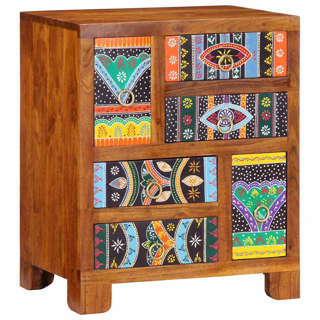 Sideboard Mehrfarbig 50x35x60 cm Massivholz Akazie